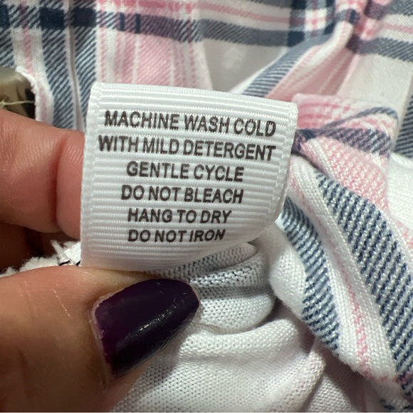 Pink and White Plaid Button-Up Shirt‎ - Picture 9 of 16